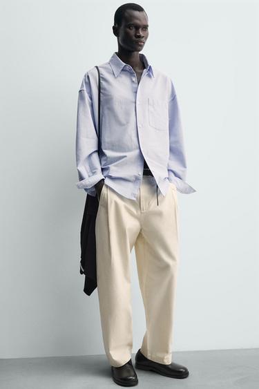 PANTALON BALLOON FIT PLIS - Écru de Zara - Image 5