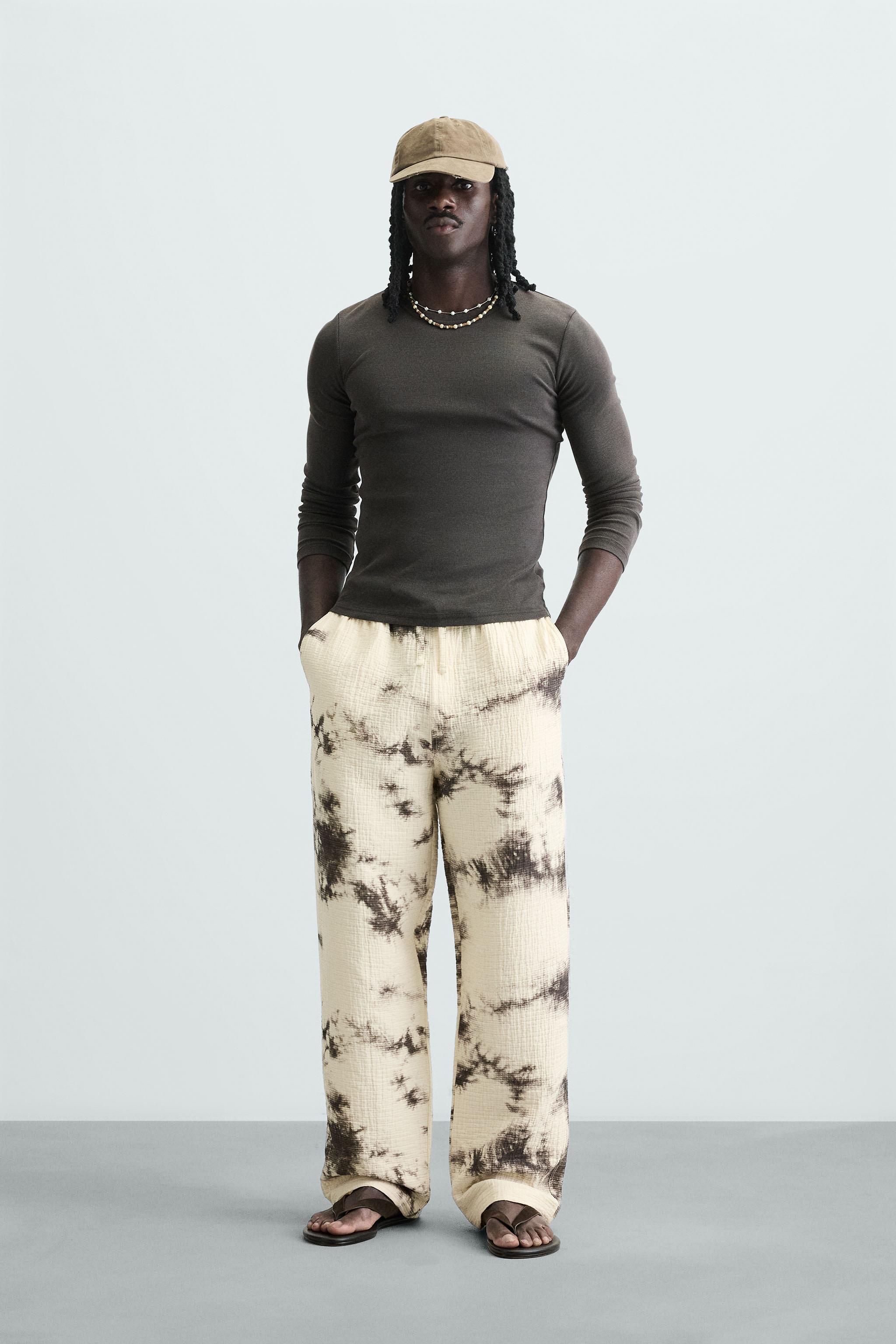 MYLAN リネン Botanical Dye Separate Pants TIE DYE PRINTED TEXTURED TROUSERS - Printed | ZARA South Africa