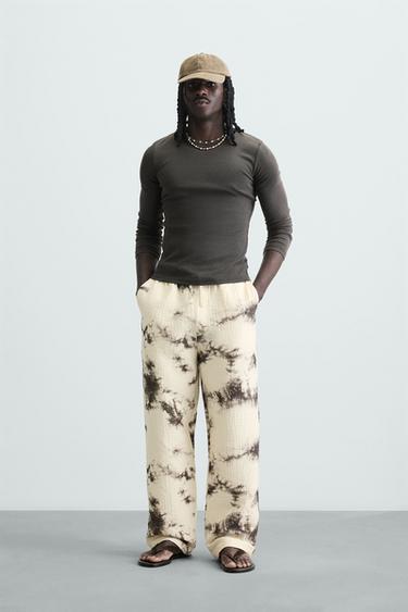 Zara TEXTURED TIE-DYE PRINT PANTS - Printed - Image 0