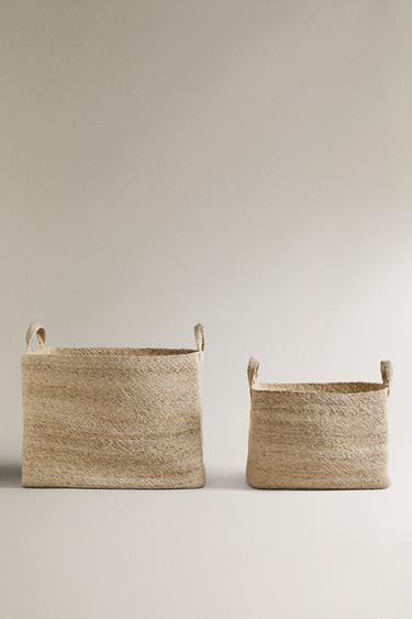 RECTANGULAR SEAGRASS BASKET - Light beige by Zara