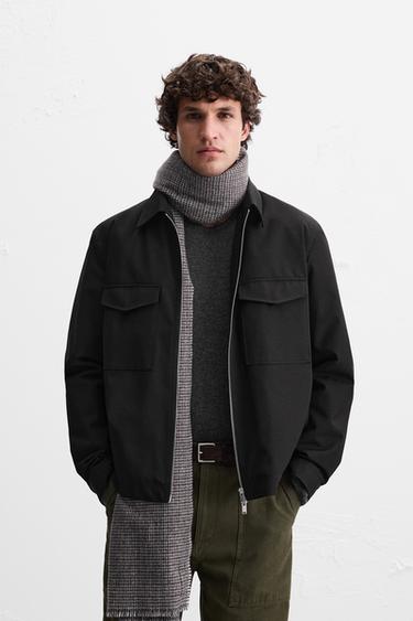 REGULAR FIT PADDED OVERSHIRT - Black by Zara