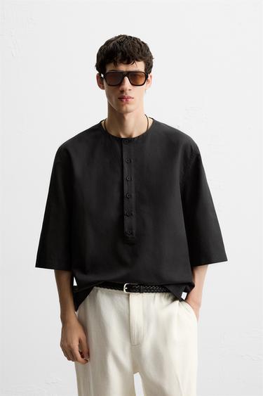 CAMISA POLO RELAXED FIT - Negro de Zara