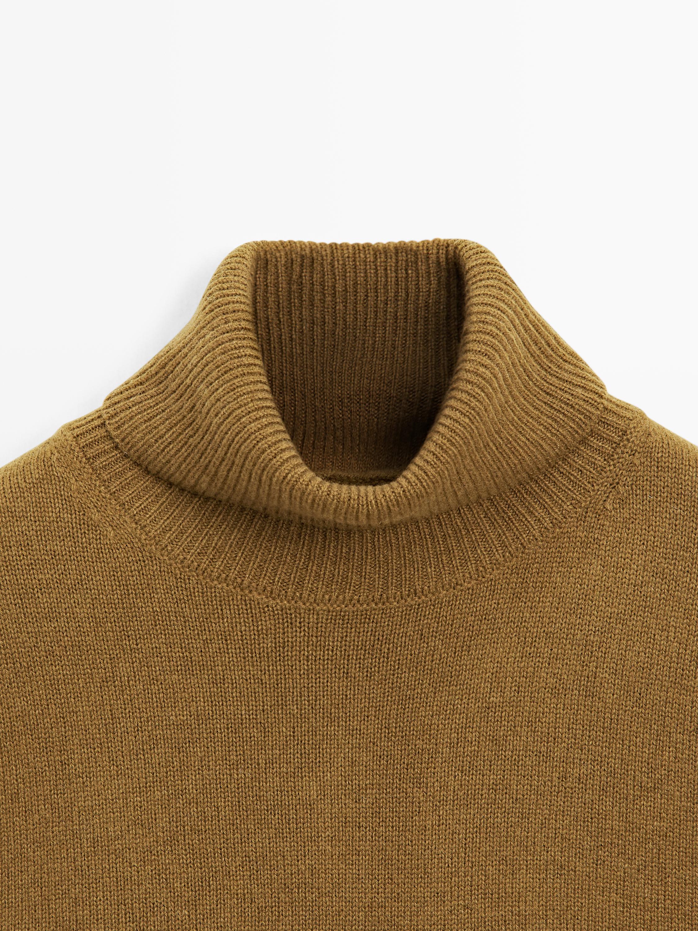 Wool blend high neck sweater