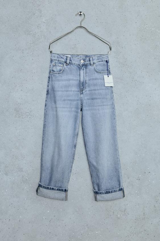 STORIESZ - LOOSE-FIT JEANS WITH TURN-UP HEMS - Mid-blue by Zara - Image 0