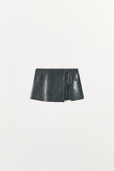 100% EMBOSSED LEATHER SKIRT BELT - Blue by Zara - Image 2