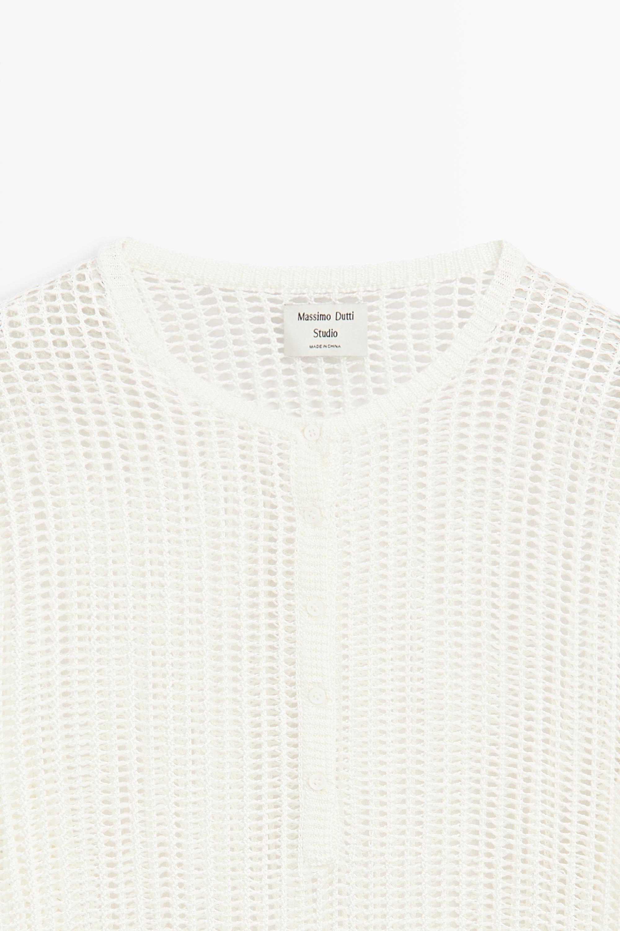 Pull en maille ajourée boutonné - STUDIO