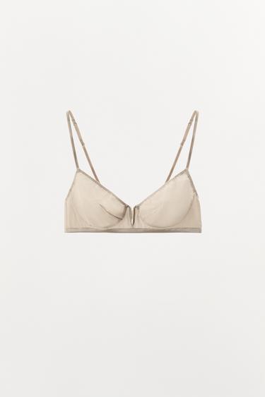 Zara BRALETTE OD SVILE S METALNIM DETALJEM – bež – Slika 0