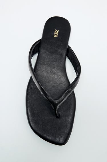 FLAT STRAP SANDALS - Black by Zara