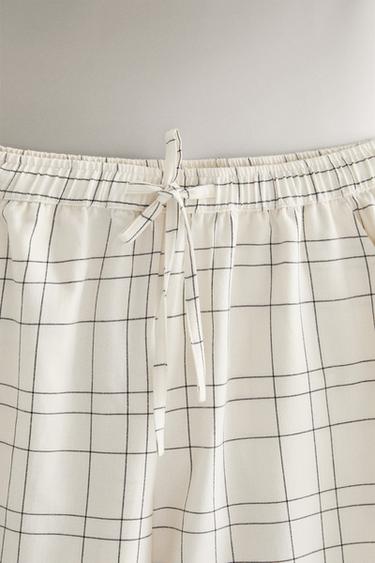 CHECK TROUSERS - Ecru by Zara - Image 1