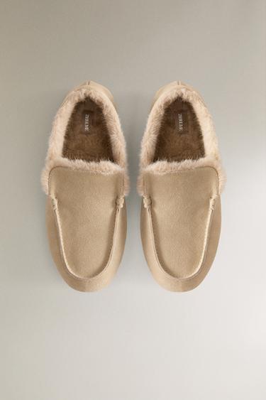 MOCASSIN CUIR CHAUD - Marron sable de Zara - Image 2