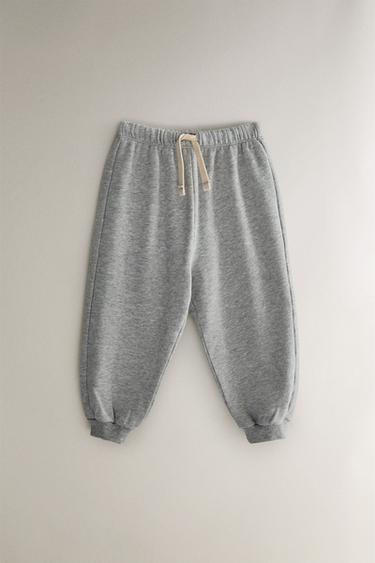 PANTALONI BAMBINO IN FELPA - Grigio mélange di Zara - Immagine 0