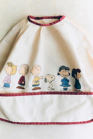 CHILDREN'S PEANUTS™ BIB WITH SLEEVES - Cream by Zara
