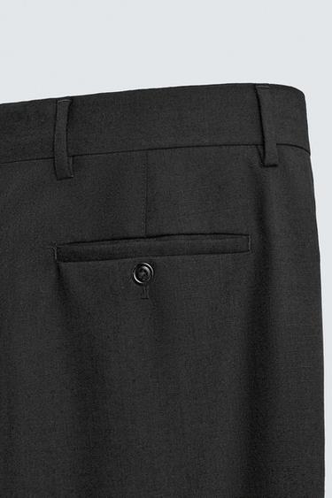 100% WOOL SUIT TROUSERS - Black by Zara - Image 8