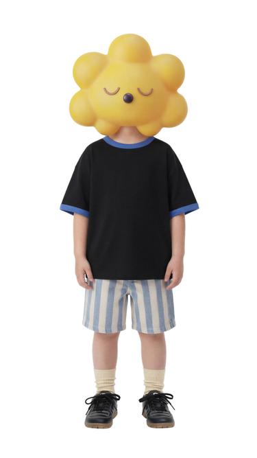 Zara STRIPED BAGGY DENIM SHORTS - Blue - Image 0