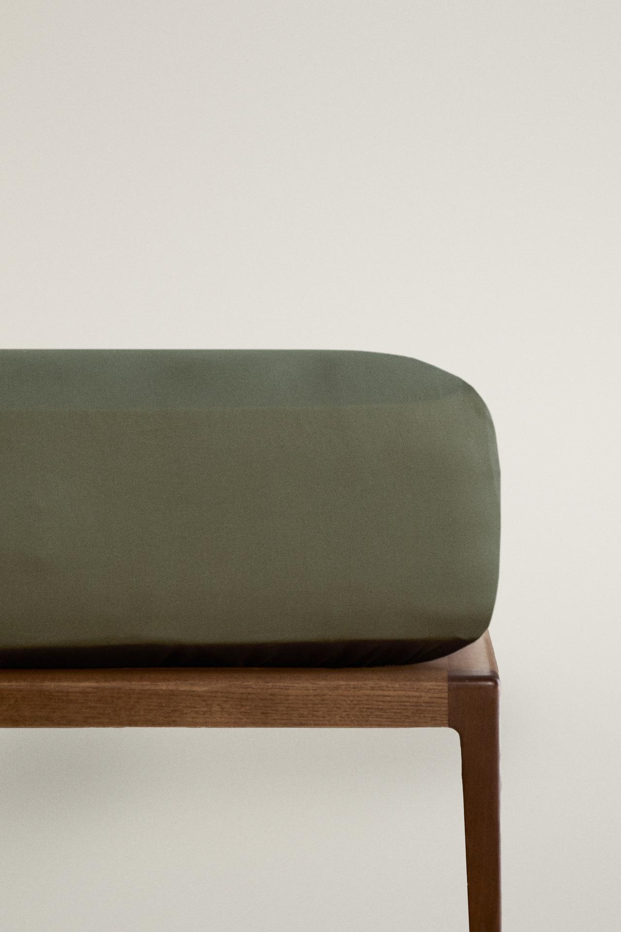 SATEEN FITTED SHEET | 40 CM HIGH (300 THREAD COUNT) — Khaki