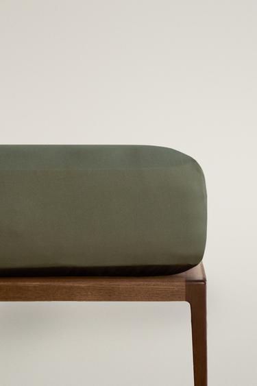 SATEEN FITTED SHEET | 40 CM HIGH (300 THREAD COUNT) — Khaki 1