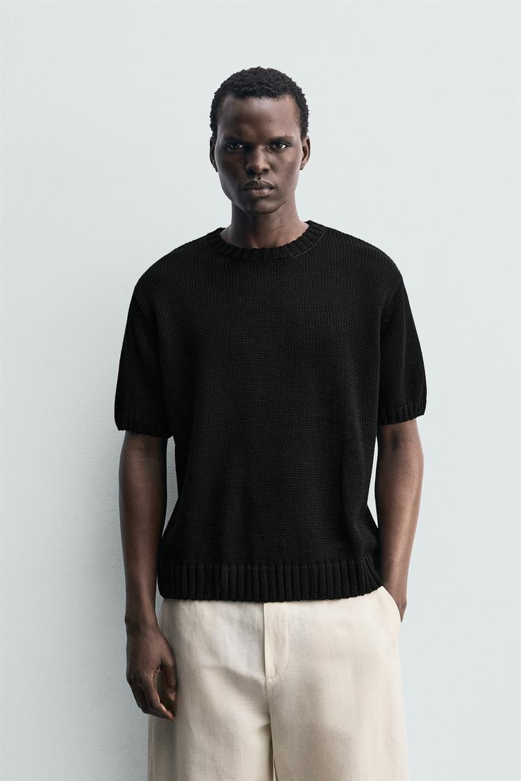 ZARA RELAXED FIT KNIT T-SHIRT