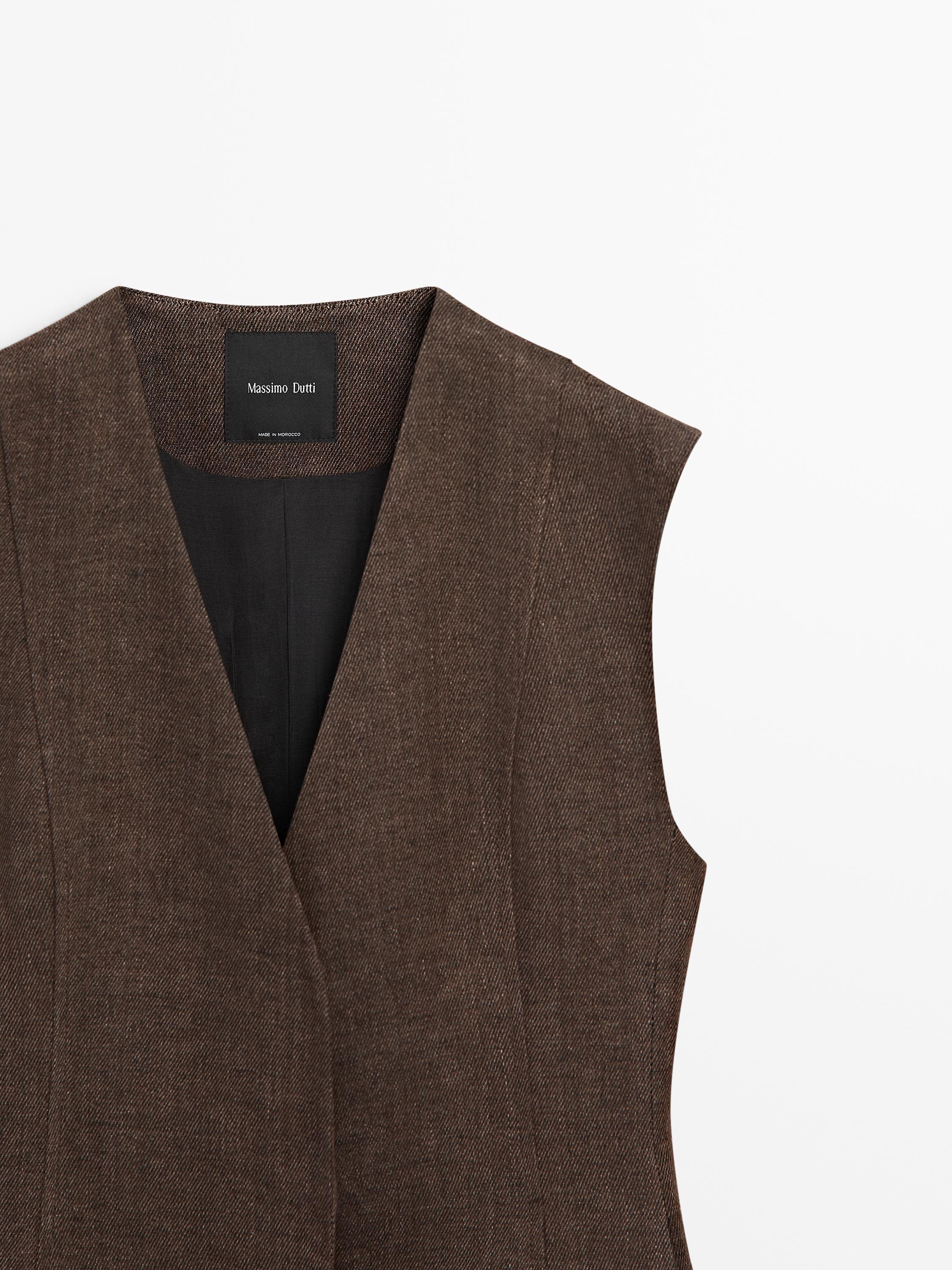 Gilet de costume en lin