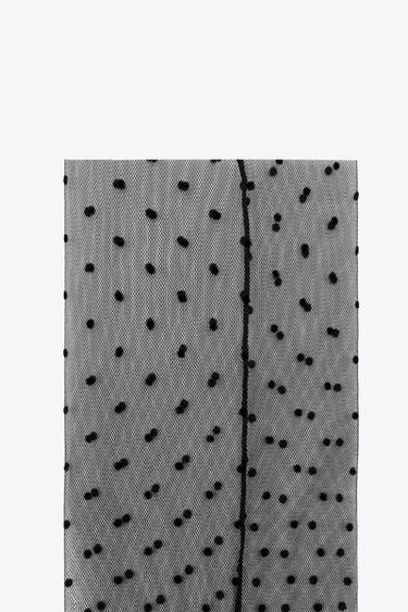 TULLE SPOT KNEE-HIGH SOCKS - Black by Zara - Image 1