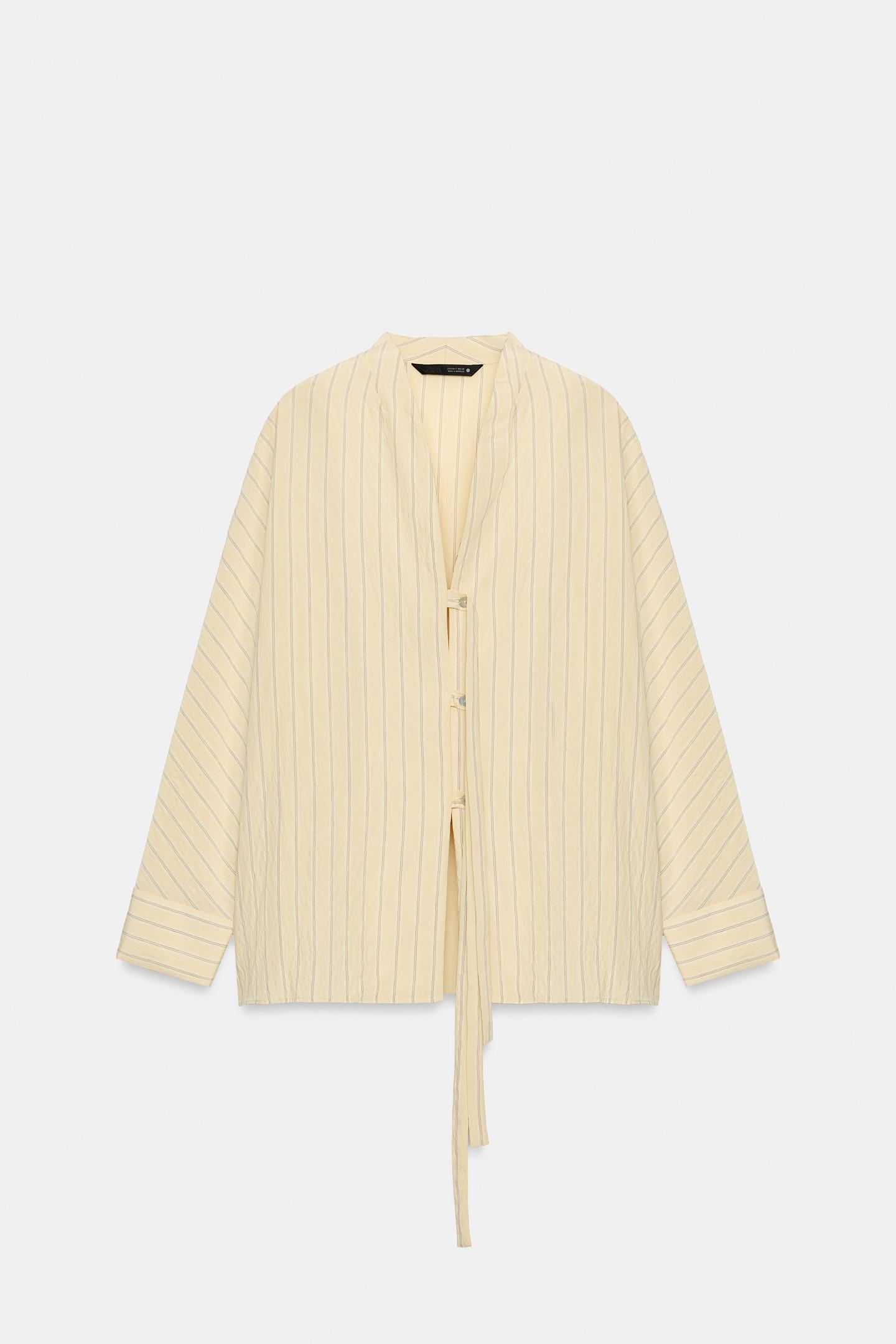 Женская рубашка Zara ZW Collection Striped, цвет: С принтом — фото 6