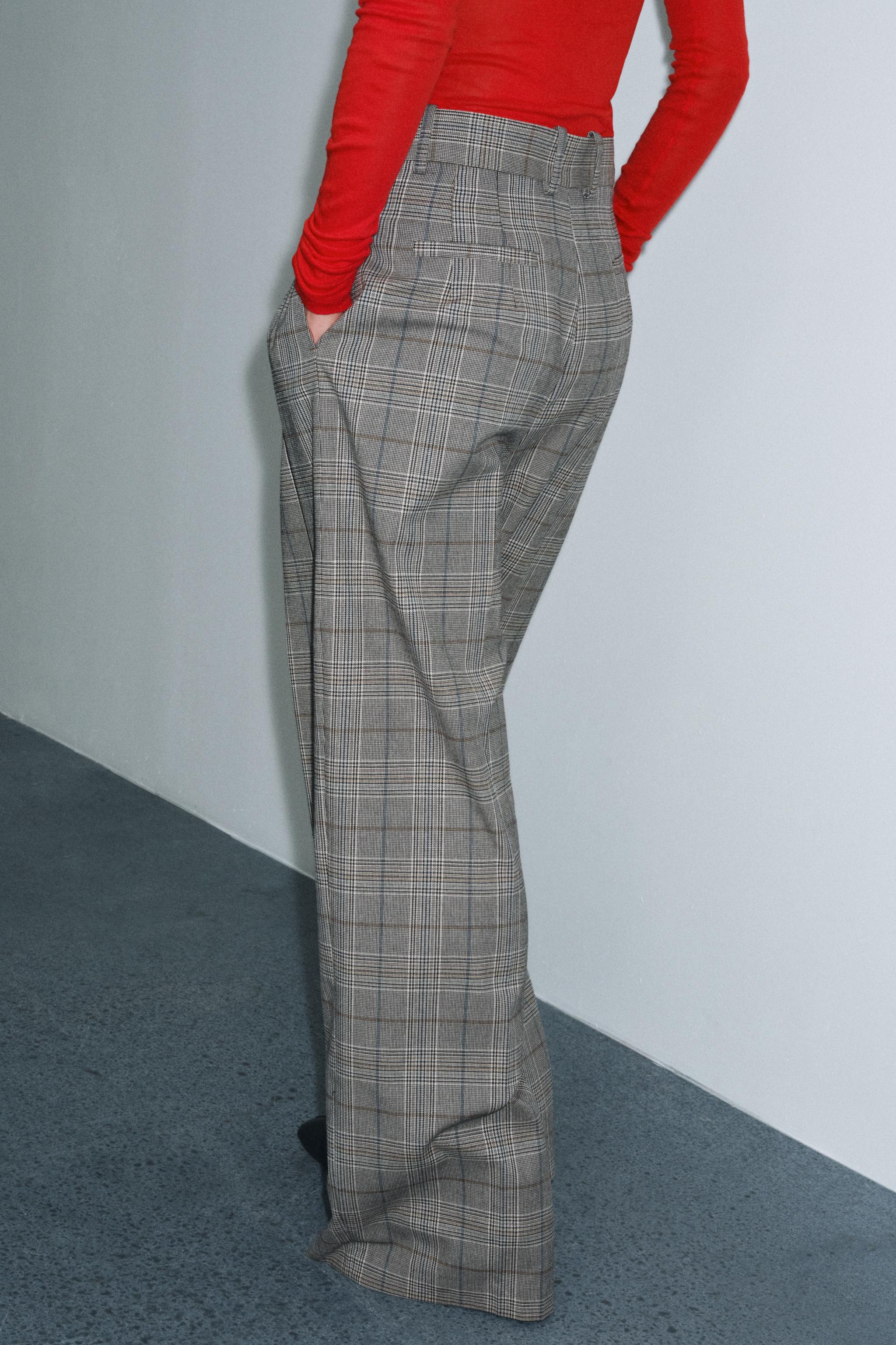 PLAID PLEATED PANTS ZW COLLECTION