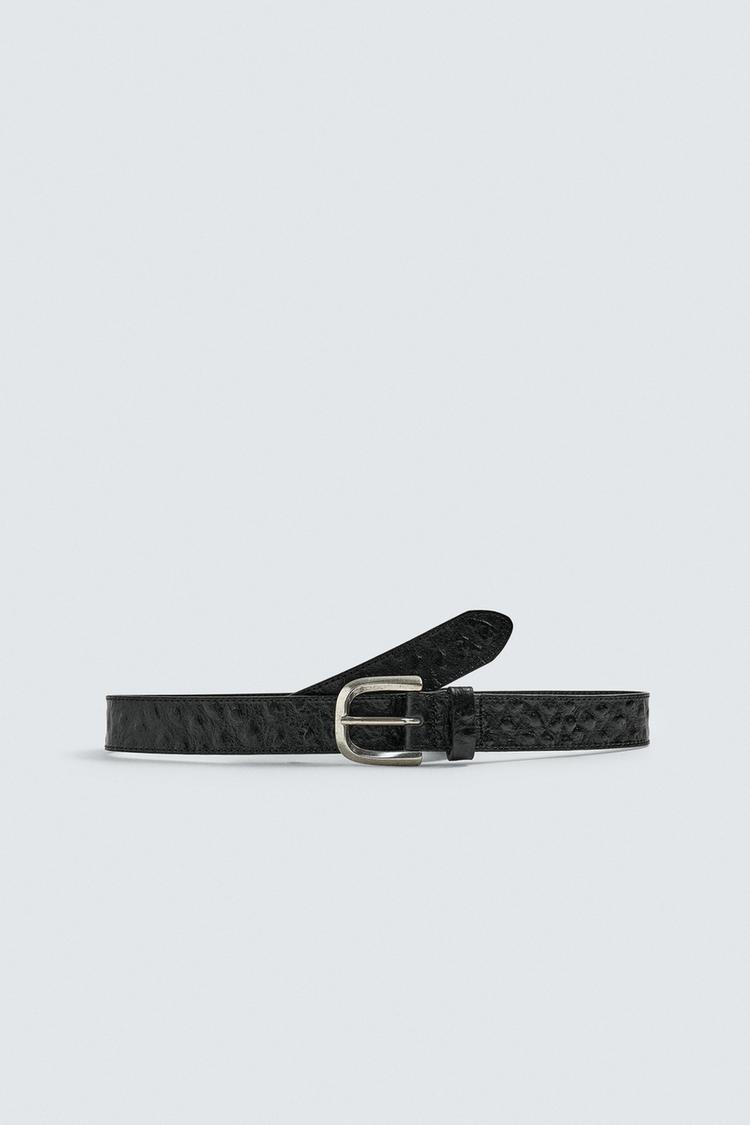 ZARA EMBOSSED LEATHER BELT