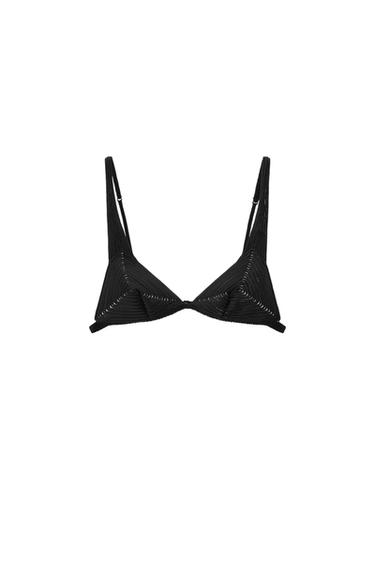 ΤΡΙΓΩΝΙΚΟ BRALETTE ΜΕ ΔΟΜΗ - Μαύρο του Zara