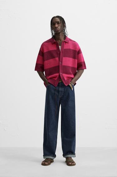 OPEN KNIT STRIPE SHIRT - Pinks by Zara - Image 0