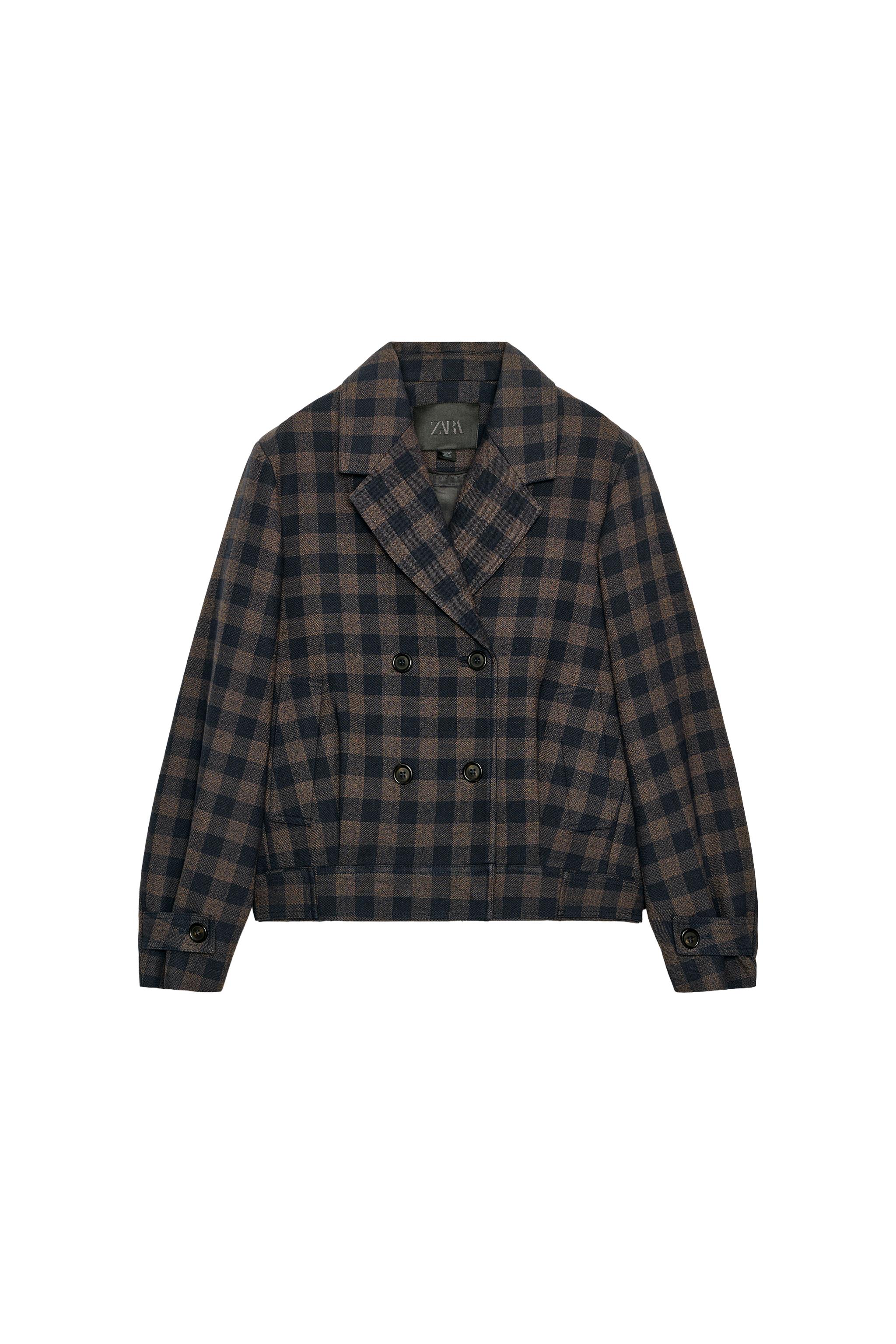 チェック柄ダブルブレストジャケット ZW COLLECTION - ネイビーブルー
