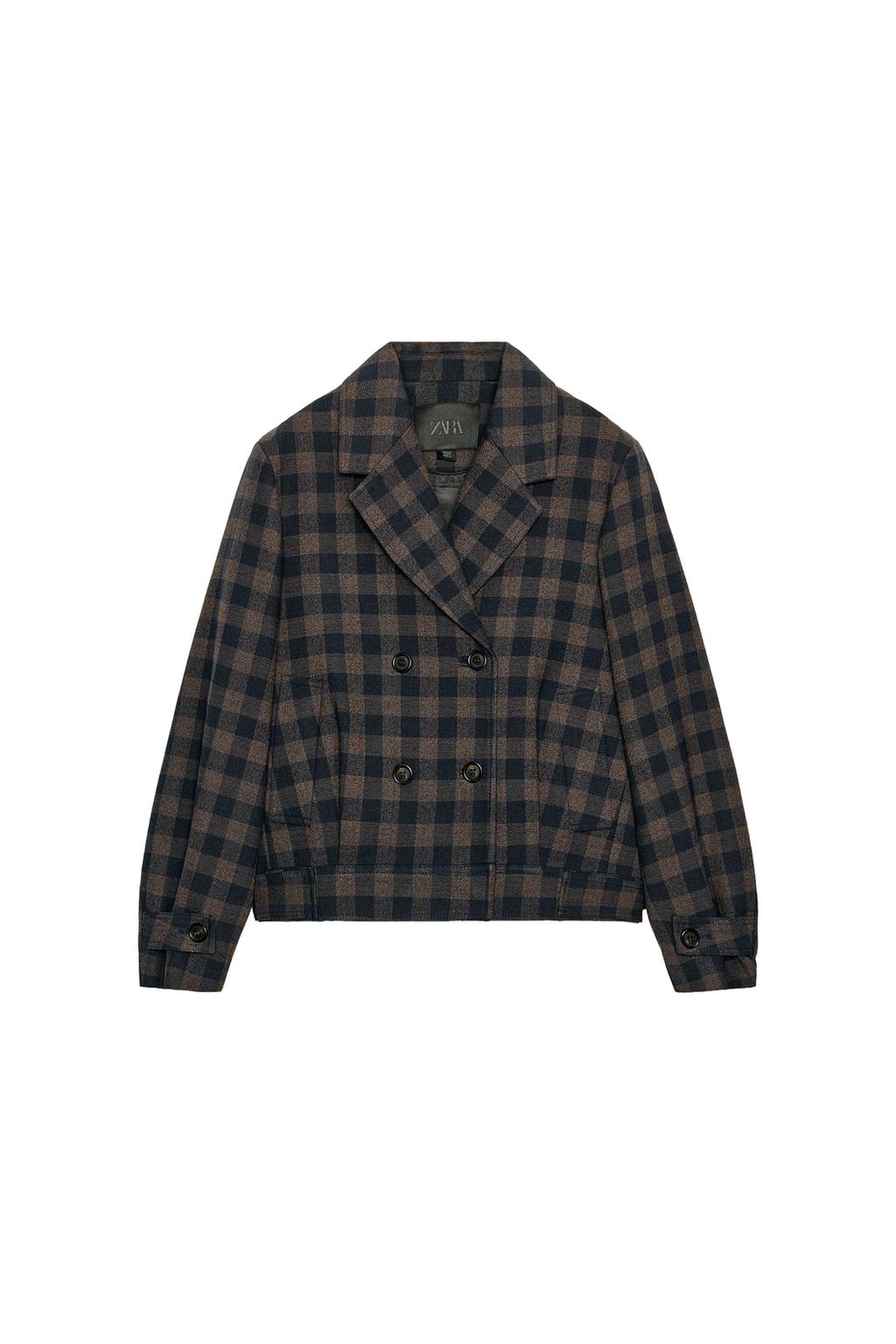 PLAID DOUBLE-BREASTED JACKET ZW COLLECTION - image 3