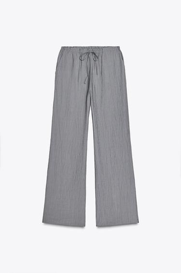 HOSE MIT STRUKTURMUSTER - Dunkelgrau von Zara