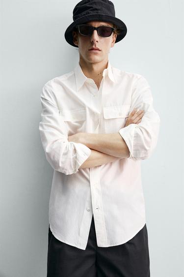 CHEMISE FLUIDE REGULAR FIT À POCHES AARON LEVINE X ZARA - Blanc de Zara - Image 4