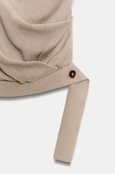 ZW COLLECTION FLOWING PLEATED SHORTS - Taupe grey by Zara - Image 5