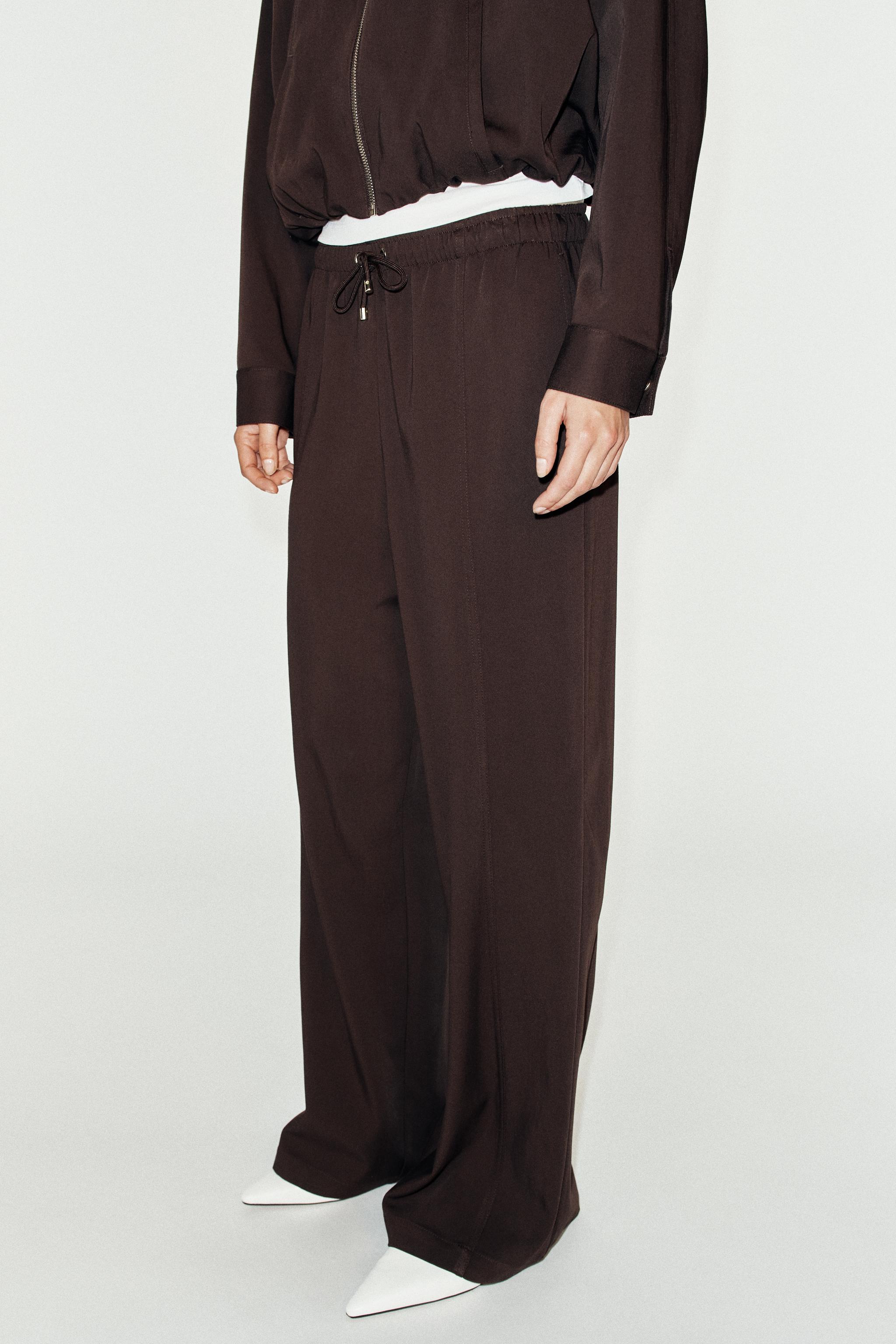 Женские брюки Zara WIDE LEG ELASTIC WAIST PANTS — фото 5