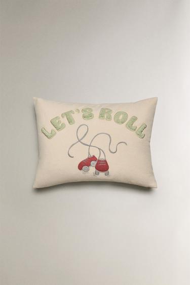 CHILDREN'S LET’S ROLL COTTON CUSHION COVER - Multicoloured by Zara - Image 0
