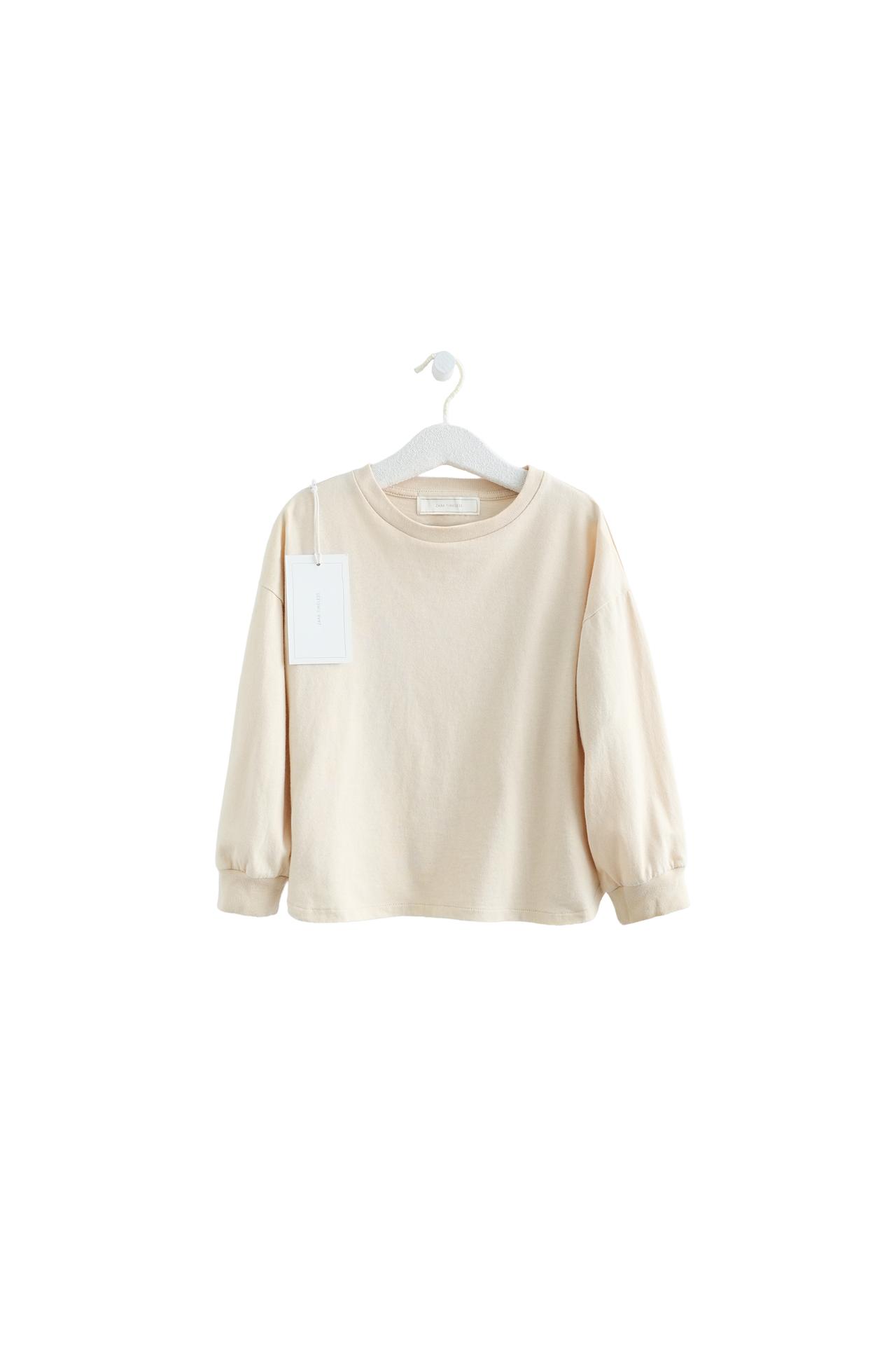 ZARA TIMELESS - однотонная футболка с отворотами на рукавах