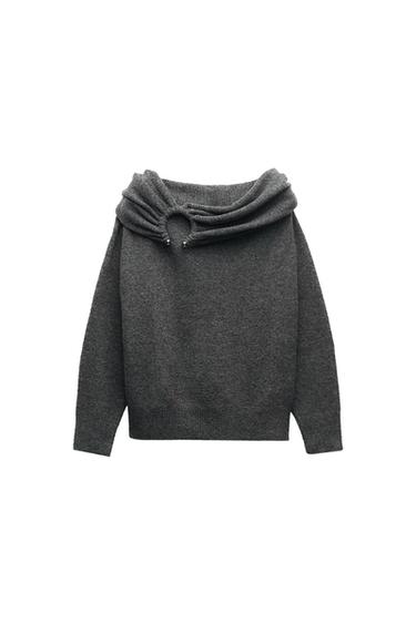 DRAPED KNIT SWEATER