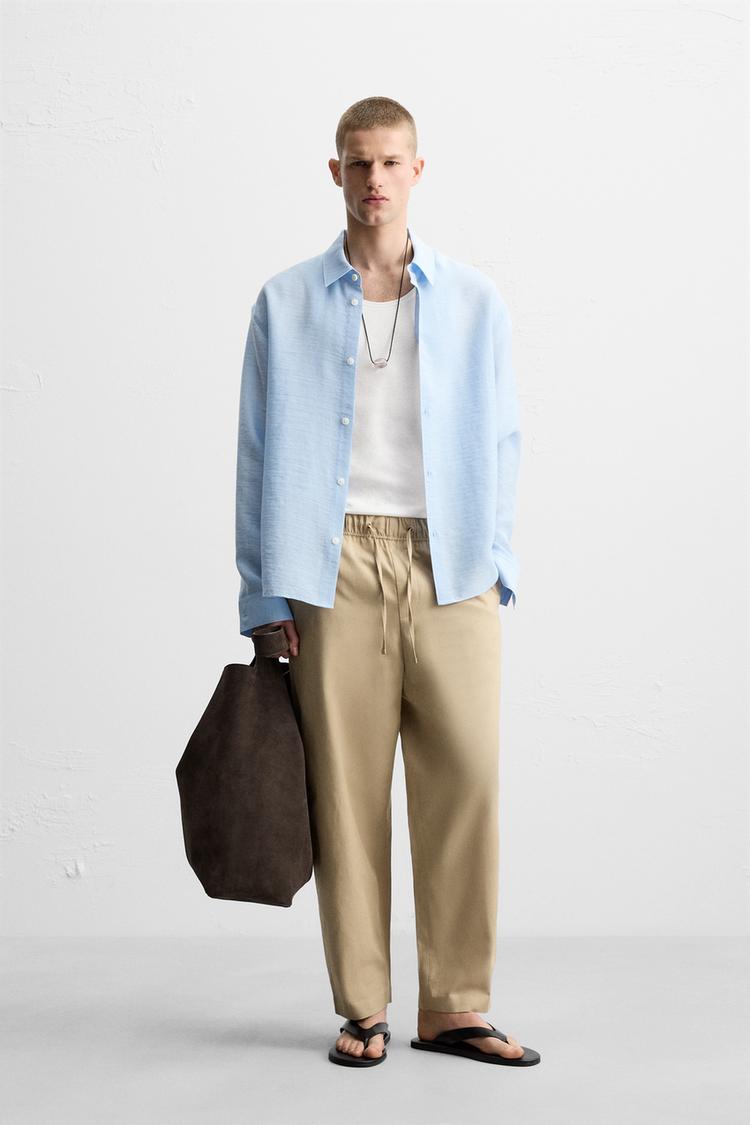 Cotton Linen Relaxed Pants Sand Cotton Linen Jersey Relaxed Pants