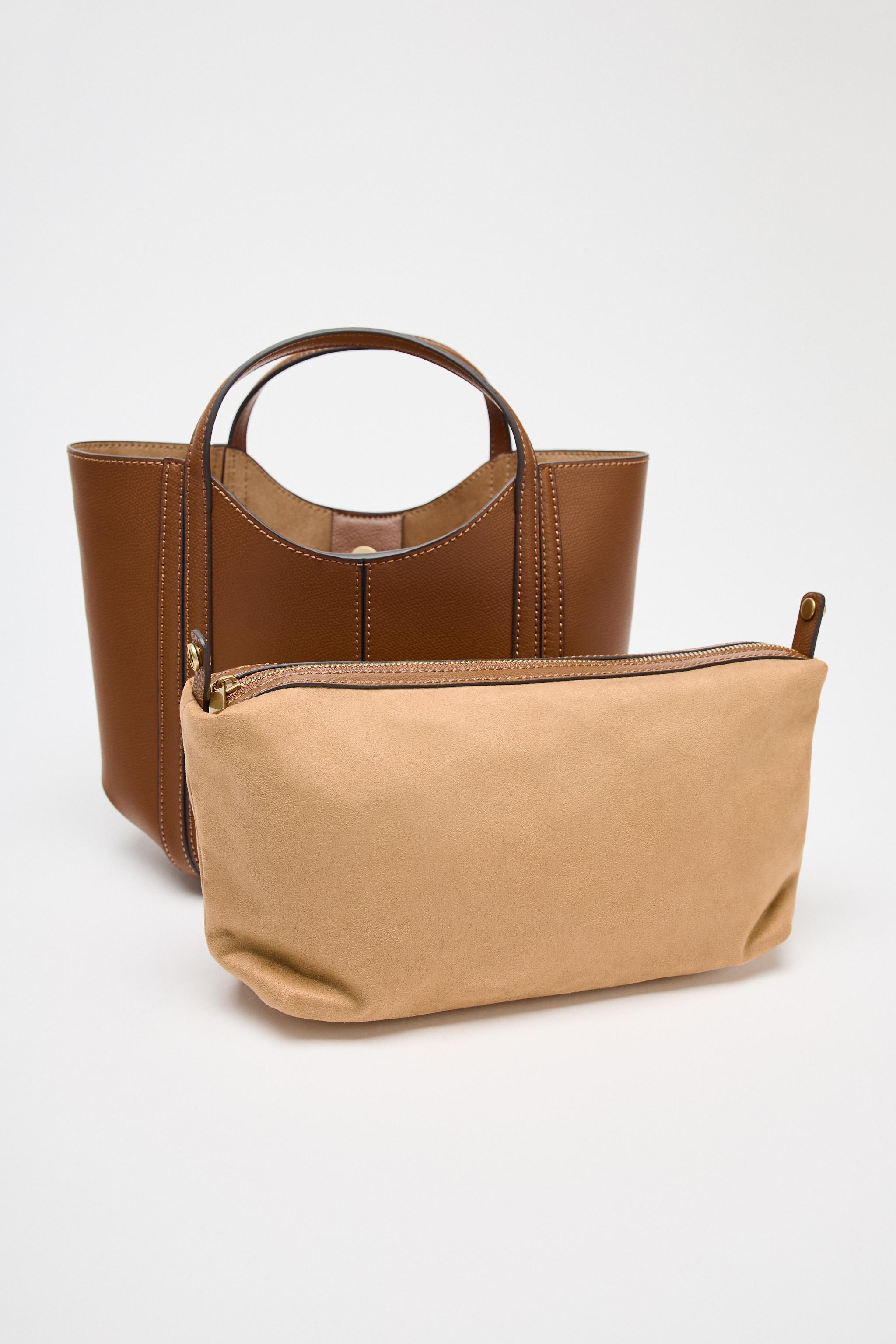 TOPSTITCHED MINI CITY BAG - Ecru | ZARA United States