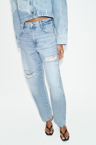 JEANS Z1975 BAGGY MIT SPITZE UND RISSEN - Mittelblau von Zara