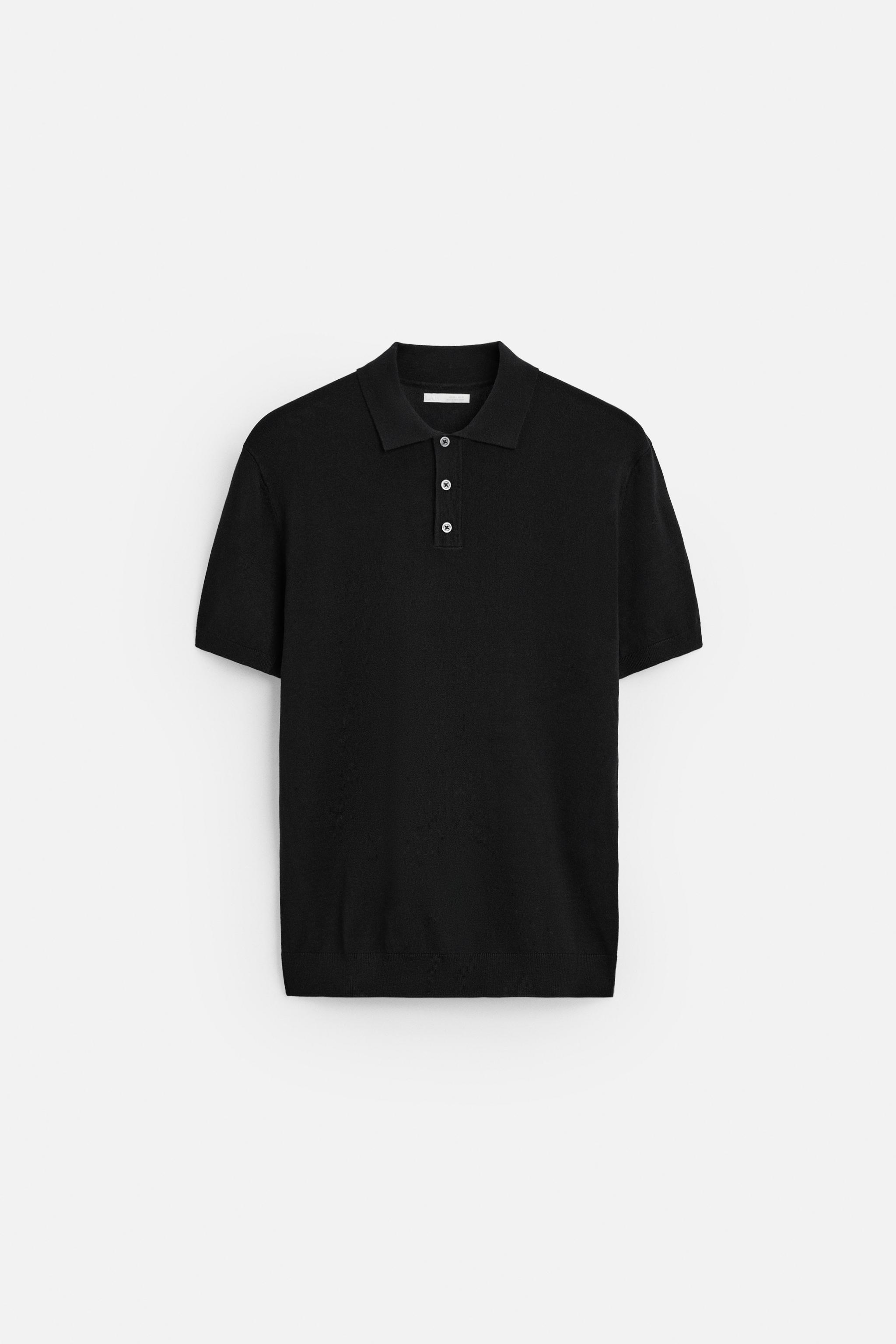 ZARA】無地ニットポロセーター ロングスリーブセーター (ZARA/T