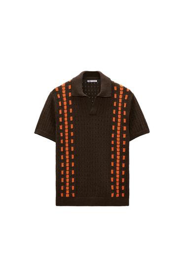 CROCHET KNIT POLO SHIRT