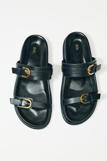 BUCKLED SANDALS - Black by Zara