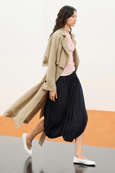 Zara Linen blend trench coat with belt detail - 754