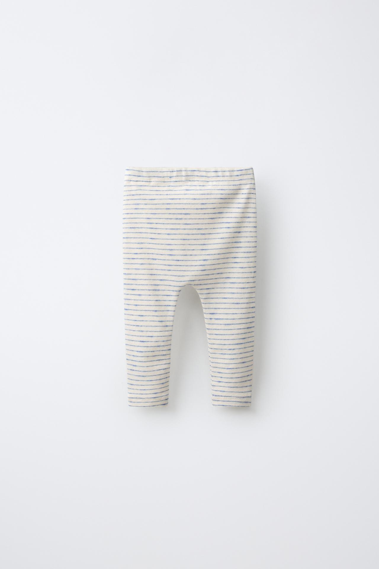 STRIPED PRINT LEGGINGS — Blue