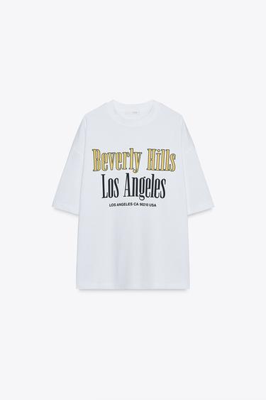 T-SHIRT WITH SLOGAN - White by Zara