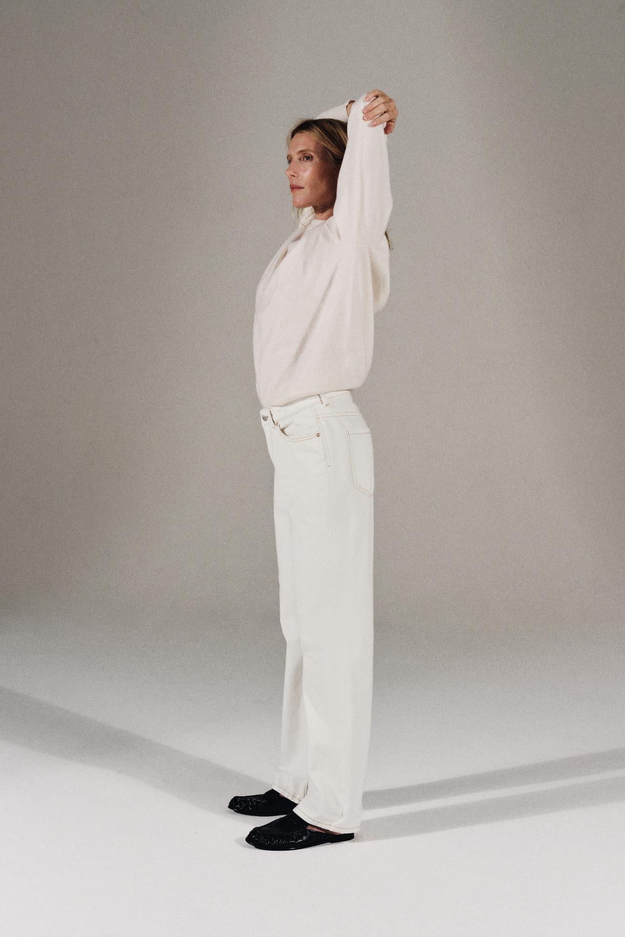 Z1975 HIGH RISE REGULAR LONG LENGTH JEANS — White