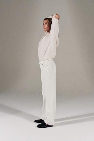 Z1975 HIGH-WAIST REGULAR LONG LENGTH JEANS - White by Zara