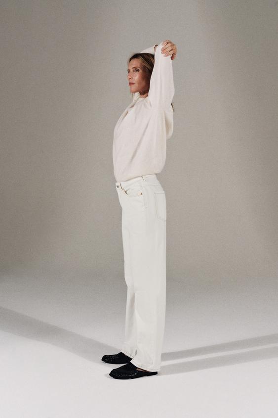 JEANS Z1975 STRAIGHT TIRO ALTO LONG LENGTH - Blanco de Zara - Imagen 0