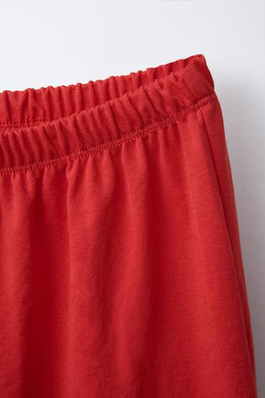 PANTALON DROIT PIQUÉ - Rouge de Zara - Image 2